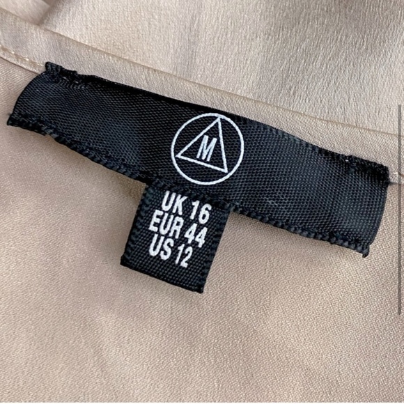 Missguided Champagne Satin Drapey Open Front Bodysuit 12 - Picture 3 of 12